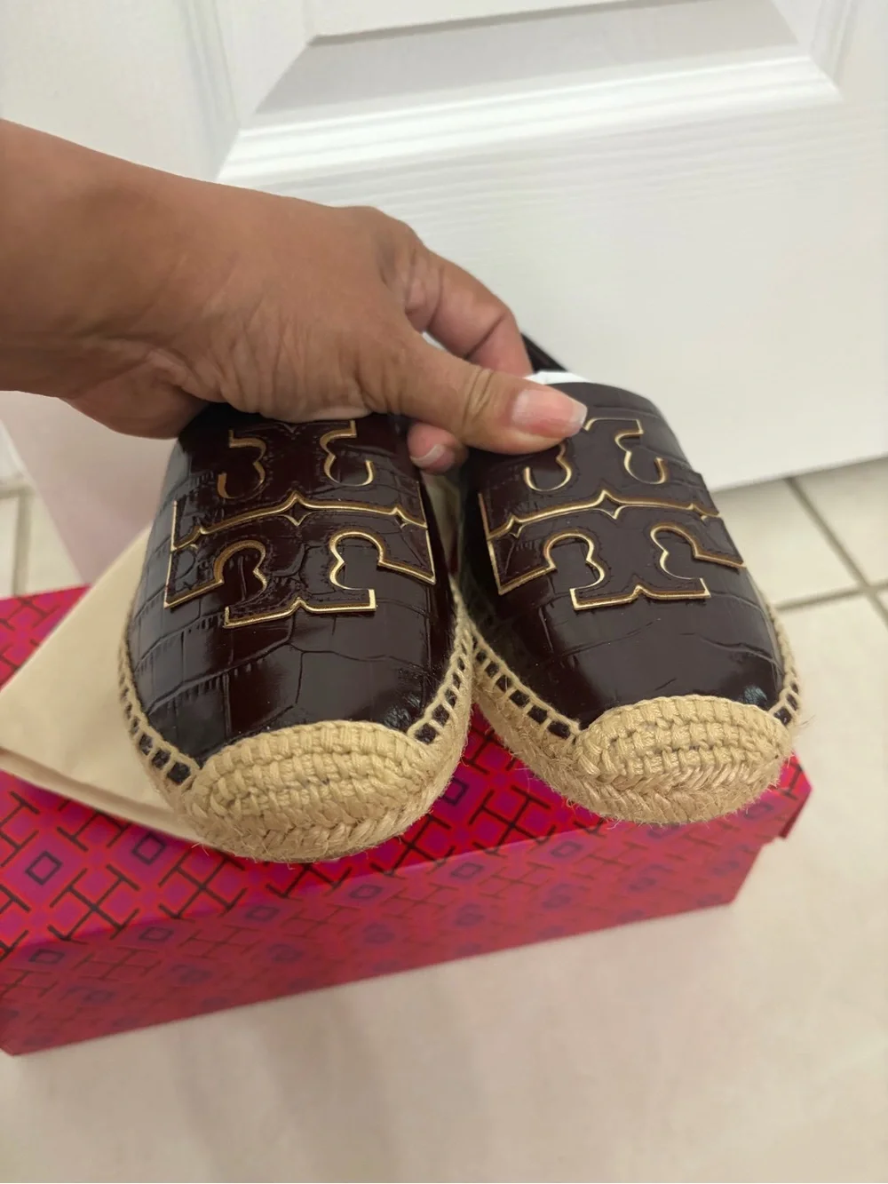 Tory Burch Women's Plum/Gold Inés Espadrille